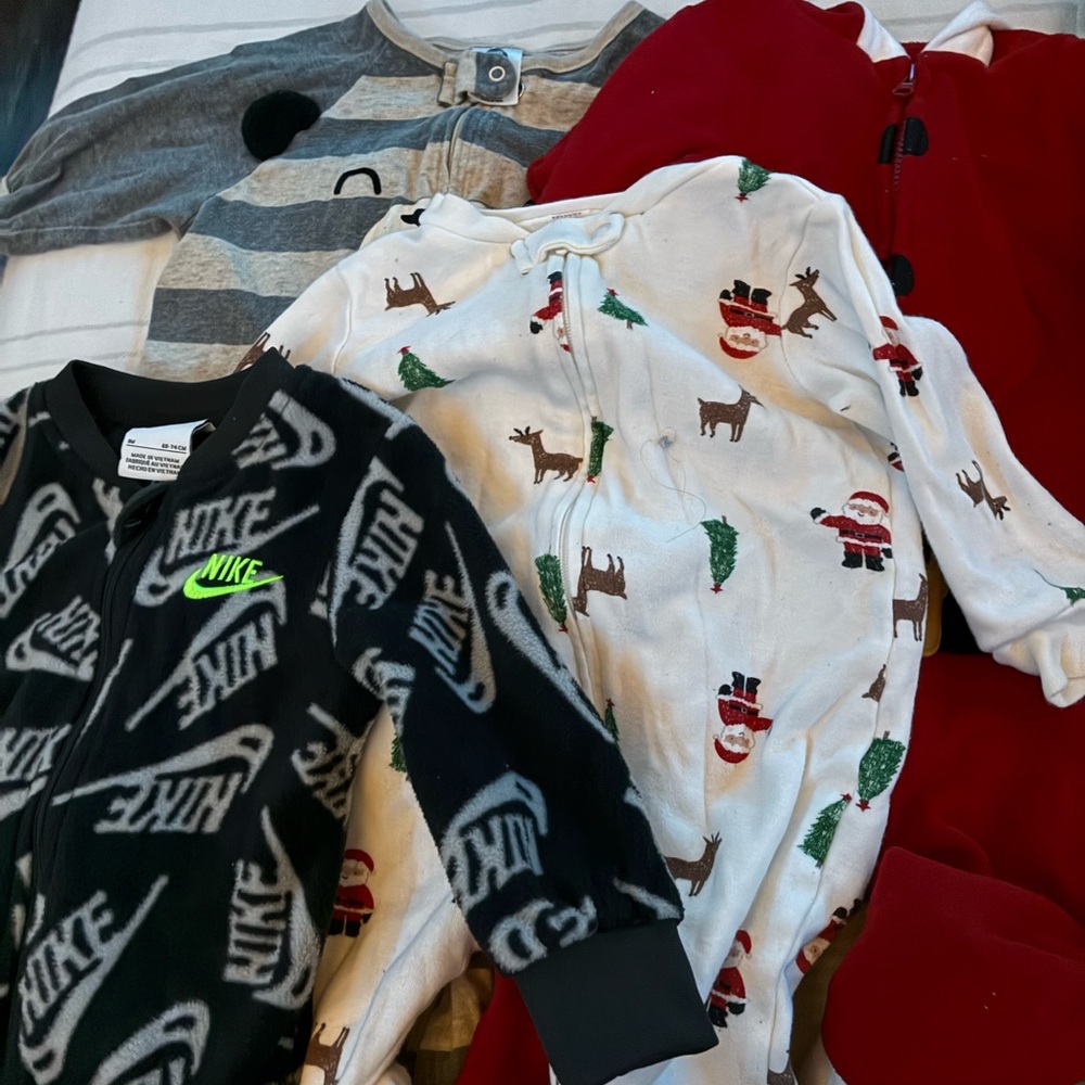 Nike Black and White Patterned Onesie